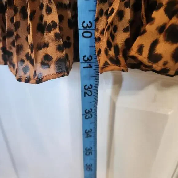 Roolee Pleated Leopard Print Midi Skirt- Size XXL - Picture 5 of 8